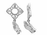 Storywheel® Created White Sapphire Praying Hand Bead / Charm