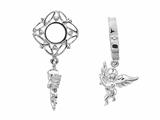 Storywheel® Created White Sapphire Angle Dangle Bead / Charm
