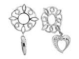 Storywheel® Created White Sapphire Heart Dangle Bead / Charm