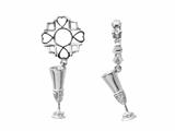 Storywheel® Created White Sapphire Champagne Glass Dangle Bead / Charm