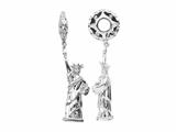 Storywheel® Created White Sapphire Statue of Liberty Dangle Bead / Charm