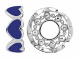 Storywheel® Navy Blue Enamel Hearts Bead / Charm