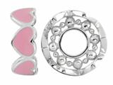 Storywheel® Pink Enamel Hearts Bead / Charm