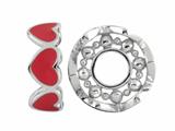 Storywheel® Red Enamel Hearts Bead / Charm