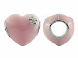 Storywheel® Pink Enamel Puffed Heart Bead / Charm