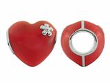 Storywheel® Red Enamel Puffed Heart Bead / Charm
