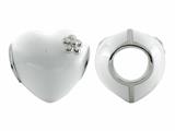Storywheel® White Enamel Puffed Heart Bead / Charm