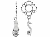 Storywheel® Created White Sapphire Shoe Dangle Bead / Charm