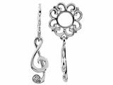 Storywheel® Created White Sapphire G-clef Dangle Bead / Charm