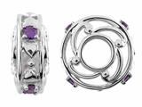 Storywheel® Hearts And Amethyst (Valentines Day) Bead / Charm