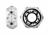 Storywheel® Flowers Black and White Diamonds Bead / Charm