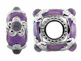 Storywheel® Light Purple Enamel And Amethyst Bead / Charm
