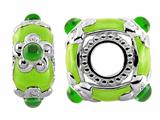 Storywheel® Light Green Enamel And Chrome Diopside Bead / Charm