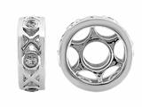 Storywheel® Created White Sapphire XOXO Bead/ Charm