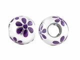Storywheel® Ball  Flowers of Purple Enamel Bead / Charm