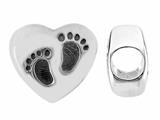 Storywheel® Heart Baby Feet Bead / Charm