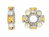 Storywheel® Citrine And Pearl Bead / Charm