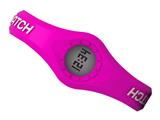 Enerwatch by Pixelmoda Power Silicone Watch Fuchsia With White Letters Large Size