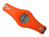 Enerwatch by Pixelmoda Power Silicone Watch Orange With Medium Letters Large Size