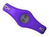 Enerwatch by Pixelmoda Power Silicone Watch Dark Violet With White Letters Medium Size