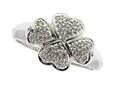 Four Hearts Round Diamonds Ring