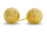 14k Yellow Gold 8mm Laser Cut Ball Earrings