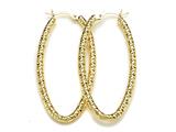 18K Yellow Gold Plated 925 Sterling Silver Fancy Hoop Earrings
