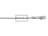 14 kt White Gold Diamond Cut Rope Chain Necklace 1.25mm 18 inches Lobster Lock