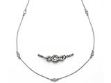 16 inches 14 kt White Diamond Station Necklace
