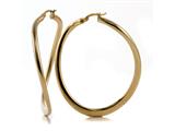 18K Yellow Gold Plated Silver Twisted Oval Hoop Earrings