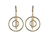 18K Yellow Gold Plated Silver Circle Dangle Earrings