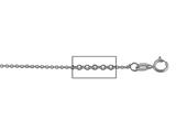14 kt White Gold Diamond Cut Cable Chain Necklace 1.1mm 24 inches