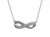 925 Sterling Silver Cubic Zirconia Infiniti Pendant on 18 Inch Chain