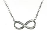 925 Sterling Silver Cubic Zirconia Infiniti Pendant on 18 Inch Chain