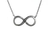 925 Sterling Silver Satin Infiniti Pendant on 18 Inch Chain
