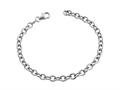 Sterling Silver 7.5 inch Long 4.5mm wide Polished Charm Bracelet