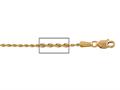 14 kt Pink Gold Diamond Cut Rope Chain Necklace 1.25mm 16 inches