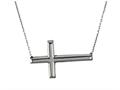925 Sterling Silver Sidways Cross Neckalce on 18 Inch Chain
