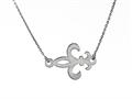 925 Sterling Silver Sideway Fleur De Lis Pendant on 18 Inch Chain