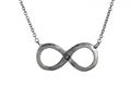 925 Sterling Silver Satin Infiniti Pendant on 18 Inch Chain