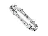 Stainless Steel Mens Bracelet with Cubic Zirconia