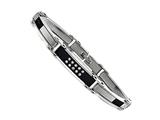 Stainless Steel Mens Bracelet with Cubic Zirconia
