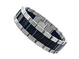 Stainless Steel and Rubber Mens Bracelet