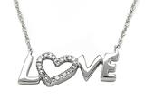 Sterling Silver Love Pendant with Diamonds