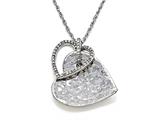Sterling Silver Heart Shape Pendant with Diamonds