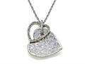 Sterling Silver Heart Shape Pendant with Diamonds