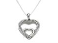 Sterling Silver Heart Shape Pendant with Diamonds