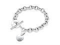 Inori Stainless Steel Circle Enclosed Heart Charm Bracelet
