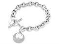 Inori Rough And Smooth Circle Charm Bracelet with Cubic Zirconia (CZ)