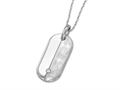 Inori Stainless Steel Dog Tag Pendant Cubic Zirconia (CZ)